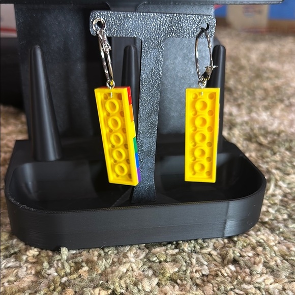 NWT Handmade Colorful LEGO Block Earrings *You can play with them ~Blocks Change - Picture 6 of 8